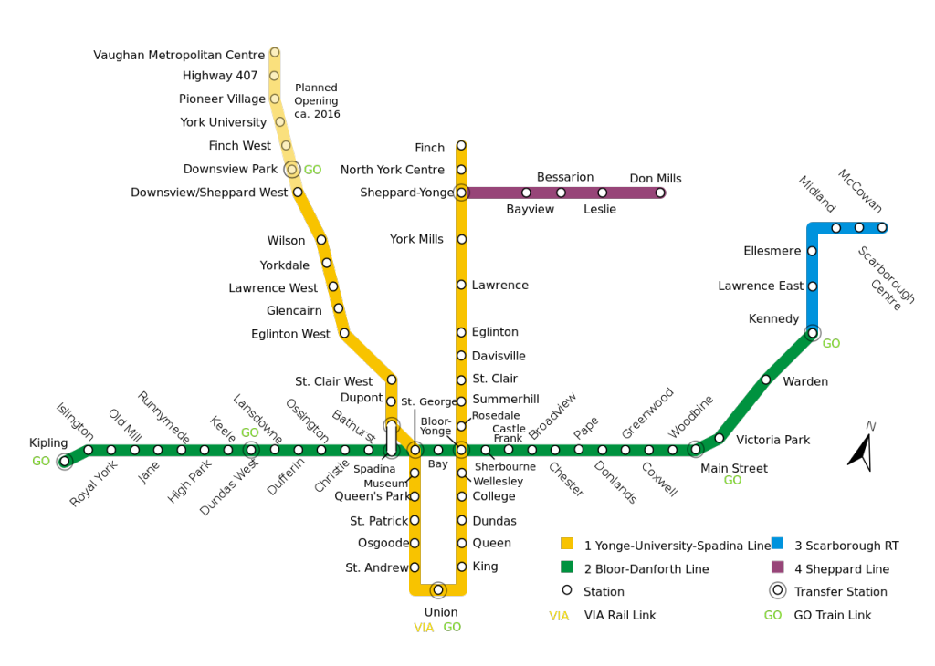 map of the toronto subway system